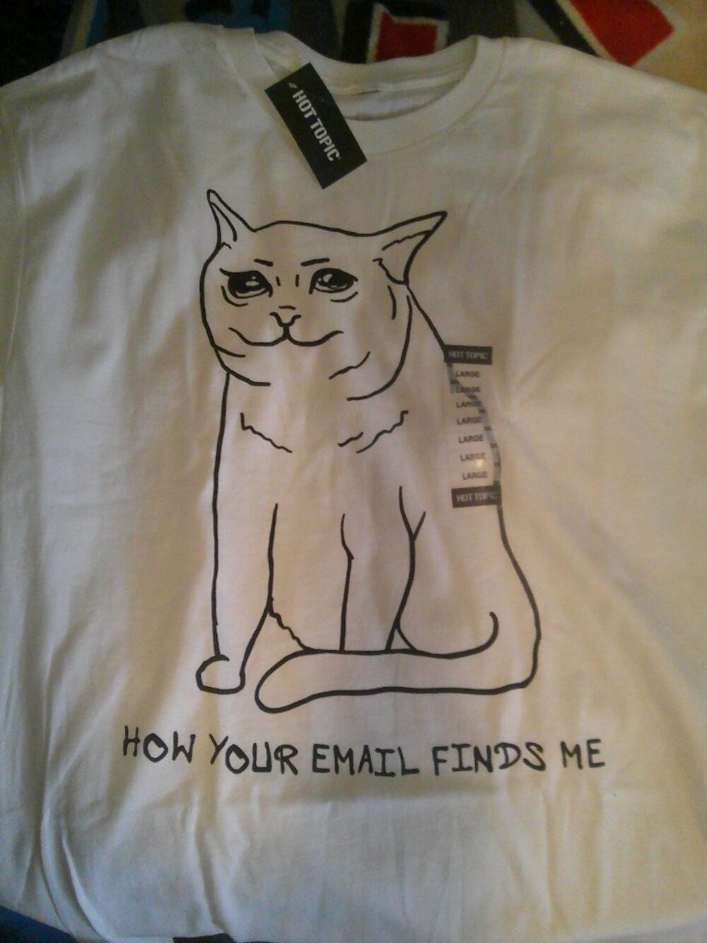 Sad Email Cat T Shirts-Multiple Sizes-New with Tag